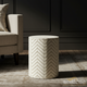 Decorative Chevron Patterned Accent Stool | Luxury Handmade Stool