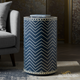 Chevron-Patterned inlay Side Table | Luxury Handmade Side Table
