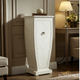 Tall White Wooden Storage Cabinet with Chevron Pattern | Luxury Handmade Tallboy