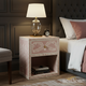 Elegant Pink Decorative Nightstand with Single Drawer | Luxury Handmade Bedside Table