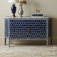 Navy Blue Bone Inlay Sideboard Cabinet | Luxury Handmade Console