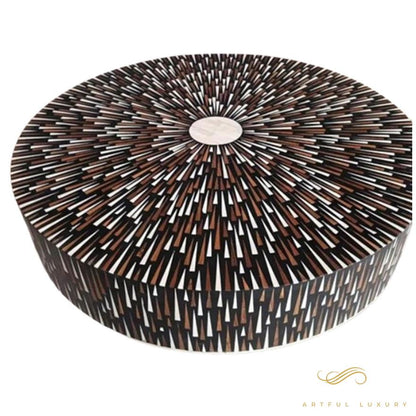 Bone inlay Sun Rays design coffee table | Luxury Handmade Coffee Table