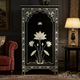 Elegant Black and White Floral Inlaid Cabinet | Luxury Handmade Cabinet