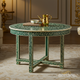 Handcrafted Green Bone Inlay Round Table | Luxury Handmade Coffee Table