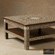 Handmade Bone Inlay Brown Coffee Table Modern Square Furniture | Luxury Handmade Coffee Table