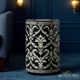 Elegant Black and White inlay Stool | Luxury Handmade Side Table