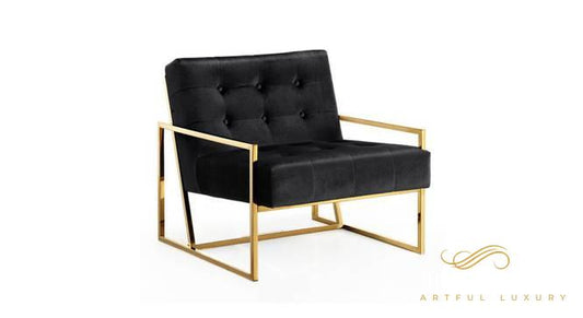 Taska Lounge Chair In Black Fabric | Luxury Handmade Chair