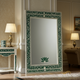 Elegant Green Floral Inlay Floor Mirror | Luxury Handmade Mirror