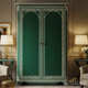 Elegant Green and White Classic Armoire | Luxury Handmade Wardrobe