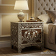 Handcrafted Wooden Nightstand with Floral Inlay | Luxury Handmade Bedside Table