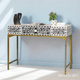 Floral 1 Drawer Bone Inlay Desk with Brass Leg | Luxury Handmade Desk