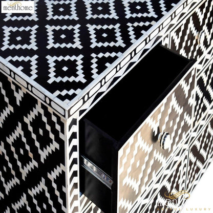 Bone Inlay dresser Handmade Design Bone inlay Wooden for Home Decorative Cabinet | Luxury Handmade Cabinet