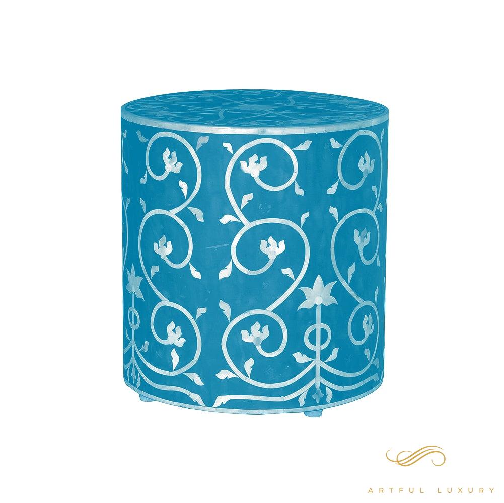 Bone Inlaid Stool Handcrafted | Luxury Handmade Stool