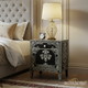 Black and White Ornate Bedside Table with Drawer | Luxury Handmade Bedside Table