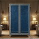 Elegant Blue Inlay Storage Cabinet | Luxury Handmade Wardrobe