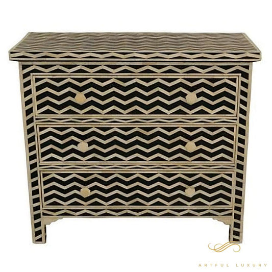 Black Bone Inlay dresser Antique Design | Luxury Handmade Dresser