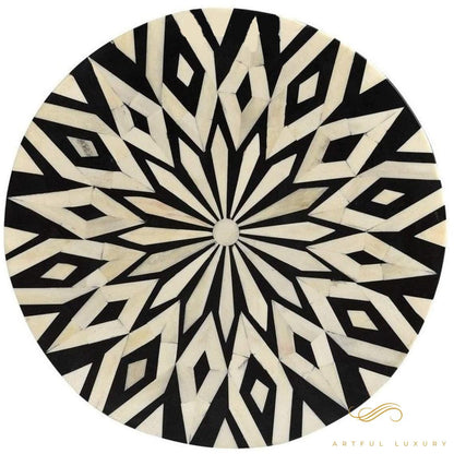 Modern Floral Pattern Stool for Home Furniture Handmade Wooden Inlay Stool | Luxury Handmade Stool