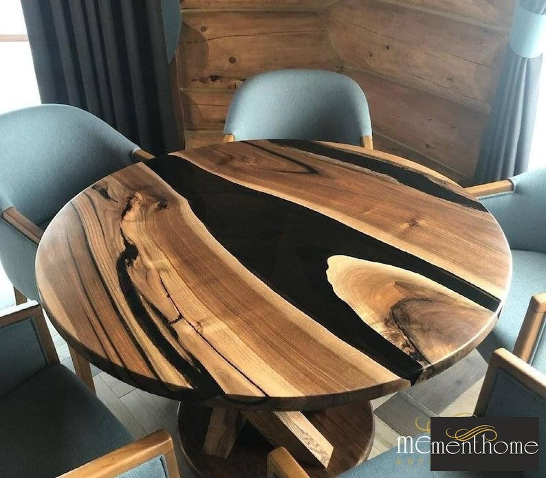 Round Epoxy Dining Table | Luxury Handmade Dining Table