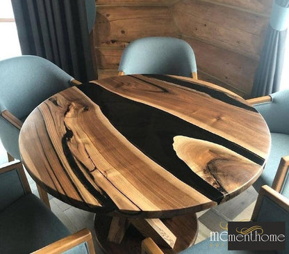 Round Epoxy Dining Table | Luxury Handmade Dining Table