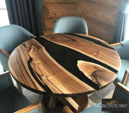 Round Epoxy Dining Table | Luxury Handmade Dining Table