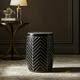 Black and White Geometric inlay Accent Stool | Luxury Handmade Stool