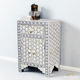 Targua pattern Bedside table Grey Bone Inlay 1-drawer | Luxury Handmade Bedside Table