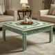 Handcrafted Floral Inlay Coffee Table | Luxury Handmade Coffee Table