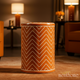 Modern Orange Chevron Pattern inlay Stool | Luxury Handmade Stool