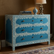 Hand-Painted Blue Floral Wooden Chest of Drawers | Luxury Handmade Dresser