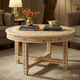 Hand-Painted Floral Pattern Round Wooden Coffee Table | Luxury Handmade Coffee Table