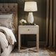 Elegant Wooden Nightstand with Inlay Design | Luxury Handmade Bedside Table