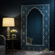 Oriental Blue Decorative Wall Mirror | Luxury Handmade Mirror