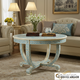 Hand-Painted Blue and White Round Coffee Table | Luxury Handmade Coffee Table