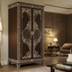 Elegant Wooden Wardrobe with Intricate Floral Inlay | Luxury Handmade Wardrobe