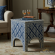 Elegant Damask Patterned Side Table | Luxury Handmade Side Table