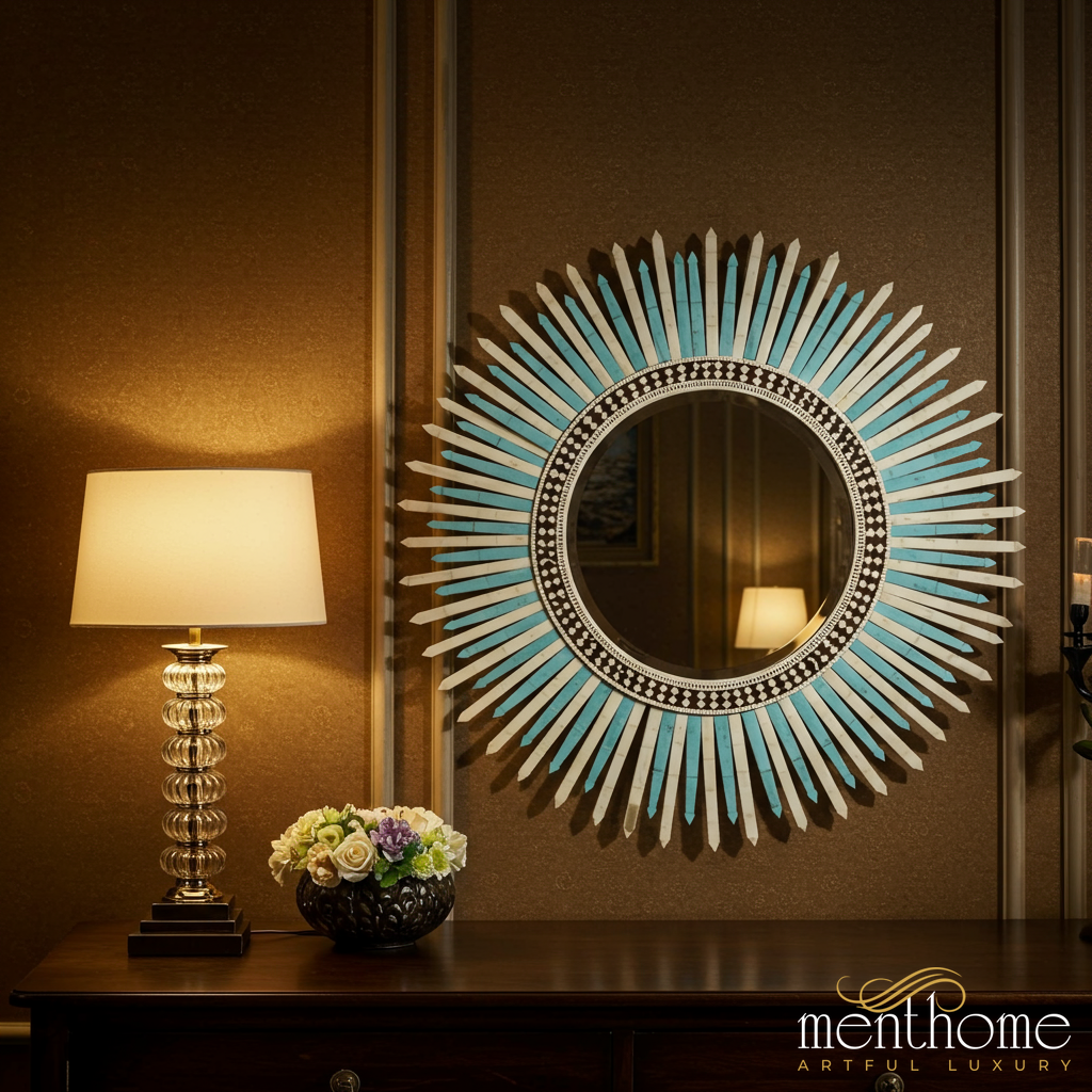 Sunburst Style Decorative Wall Mirror | Luxury Handmade Mirror