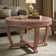 Handcrafted Red Bone Inlay Tea Table | Luxury Handmade Coffee Table