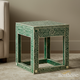 Green Inlay Bone Mosaic Accent Table | Luxury Handmade Side Table