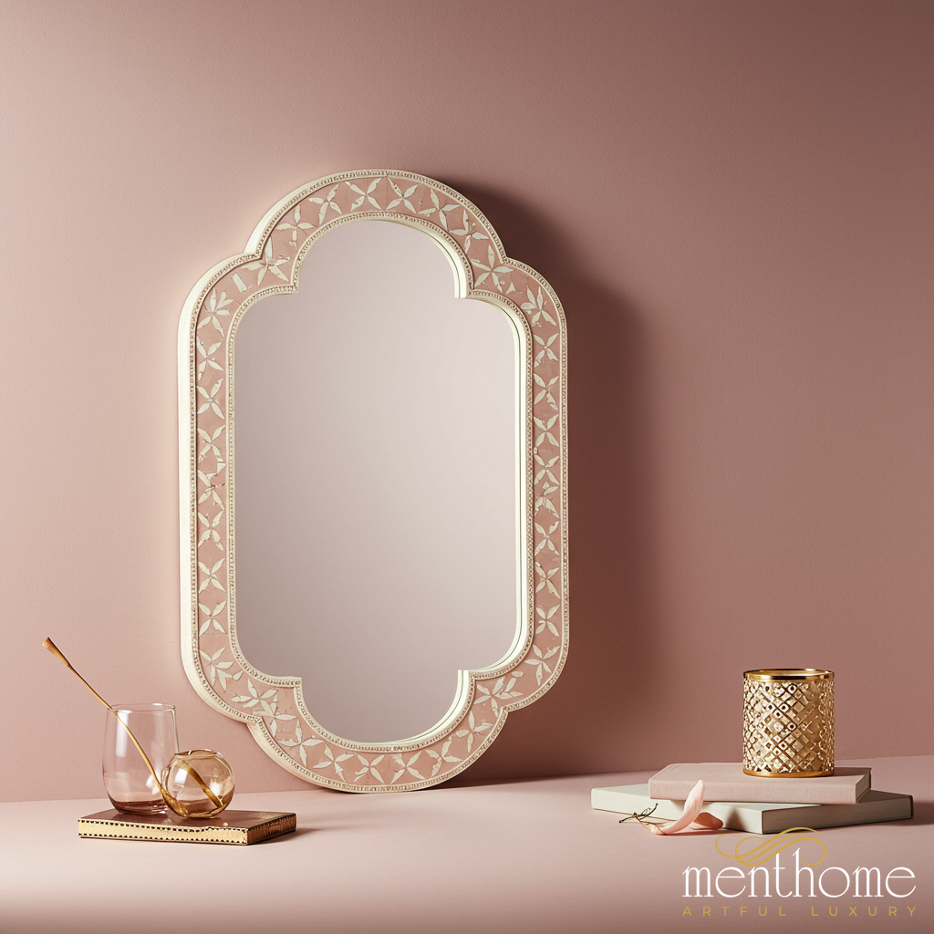 Decorative Wall Mirror with Floral Frame | Luxury Handmade Mirror