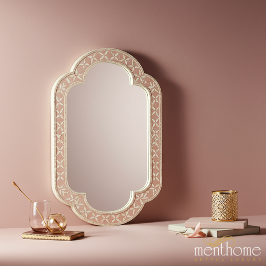 Decorative Wall Mirror with Floral Frame | Luxury Handmade Mirror