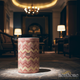 Decorative Chevron Patterned Drum Stool | Luxury Handmade Stool
