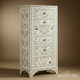 Handcrafted Bone Inlay 6-Drawer Tall Chest | Luxury Handmade Tallboy
