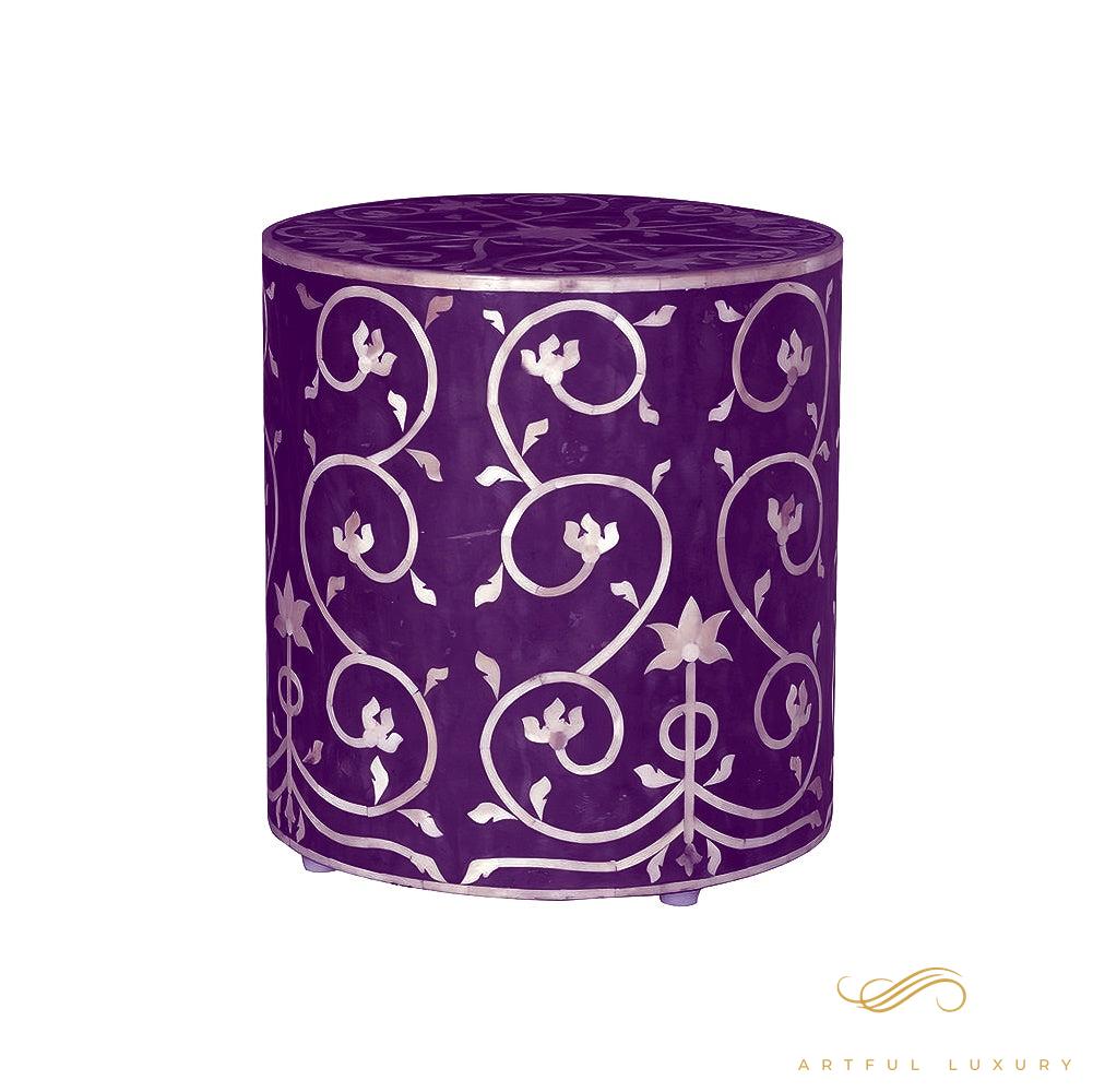 Bone Inlaid Stool Handcrafted | Luxury Handmade Stool