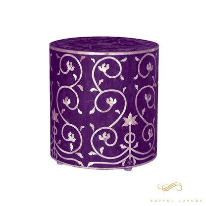 Bone Inlaid Stool Handcrafted | Luxury Handmade Stool