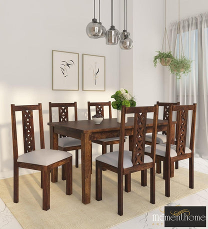 Modern Rosewood Dining Chair and Table In Provincial Teak Finish with Cushioning | Luxury Handmade Chair