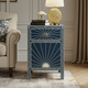 Decorative Nightstand with Sunburst and Floral Inlay Design | Luxury Handmade Bedside Table