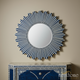 Sunburst Blue and White Decorative Wall Mirror | Luxury Handmade Mirror