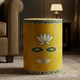 Yellow Lotus-Inspired Mosaic Pedestal Table | Luxury Handmade Stool