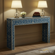 Blue Floral Patterned Console Table | Luxury Handmade Console