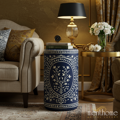 Elegant Floral inlay Side Table | Luxury Handmade Side Table